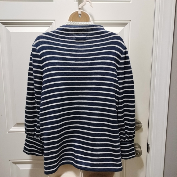 Madewell Navy and White Striped Sweatshirt size XL - Picture 4 of 10